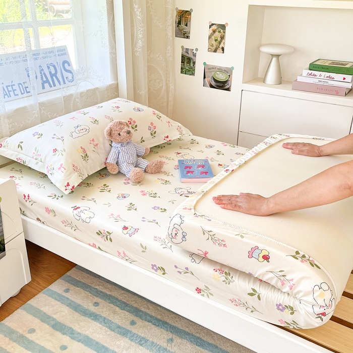 91家纺网 家纺一手货源 找家纺 （总）莱通家纺 2025春夏新款12868纯棉印花学生单床笠 床笠单件（商家提供买家秀）