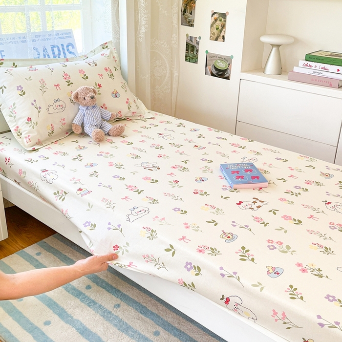 91家纺网 家纺一手货源 找家纺 （总）莱通家纺 2025春夏新款12868纯棉印花学生单床笠 床笠单件（商家提供买家秀）