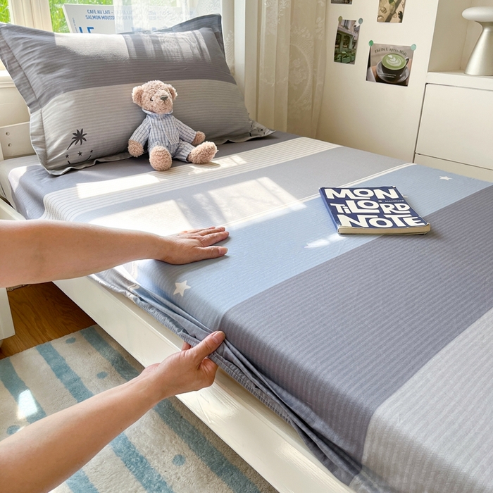 91家纺网 家纺一手货源 找家纺 （总）莱通家纺 2025春夏新款12868纯棉印花学生单床笠 床笠单件（商家提供买家秀）