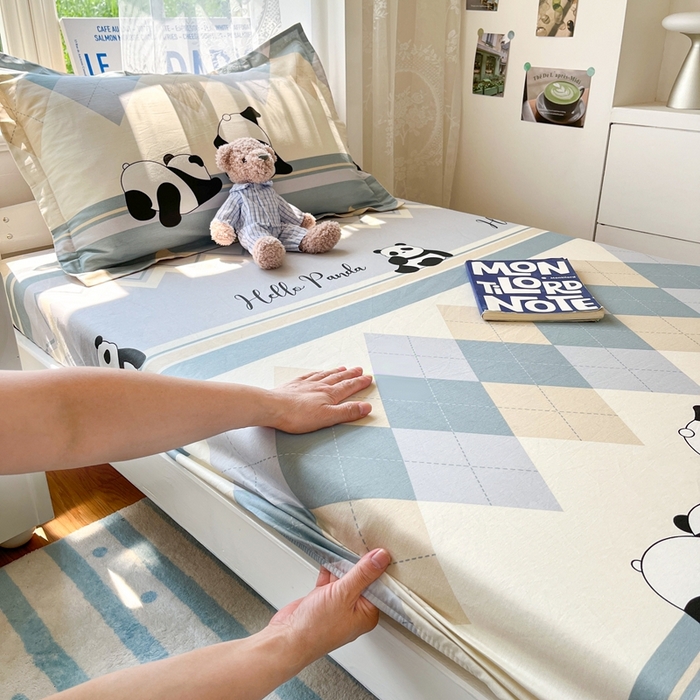 91家纺网 家纺一手货源 找家纺 （总）莱通家纺 2025春夏新款12868纯棉印花学生单床笠 床笠单件（商家提供买家秀）