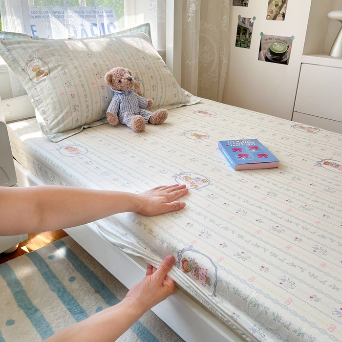 91家纺网 家纺一手货源 找家纺 （总）莱通家纺 2025春夏新款12868纯棉印花学生单床笠 床笠单件（商家提供买家秀）