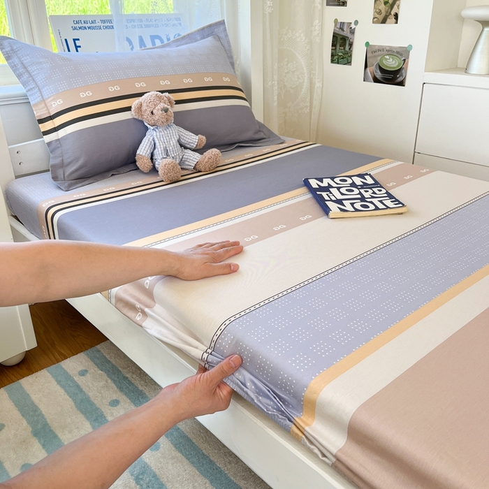 91家纺网 家纺一手货源 找家纺 （总）莱通家纺 2025春夏新款12868纯棉印花学生单床笠 床笠单件（商家提供买家秀）