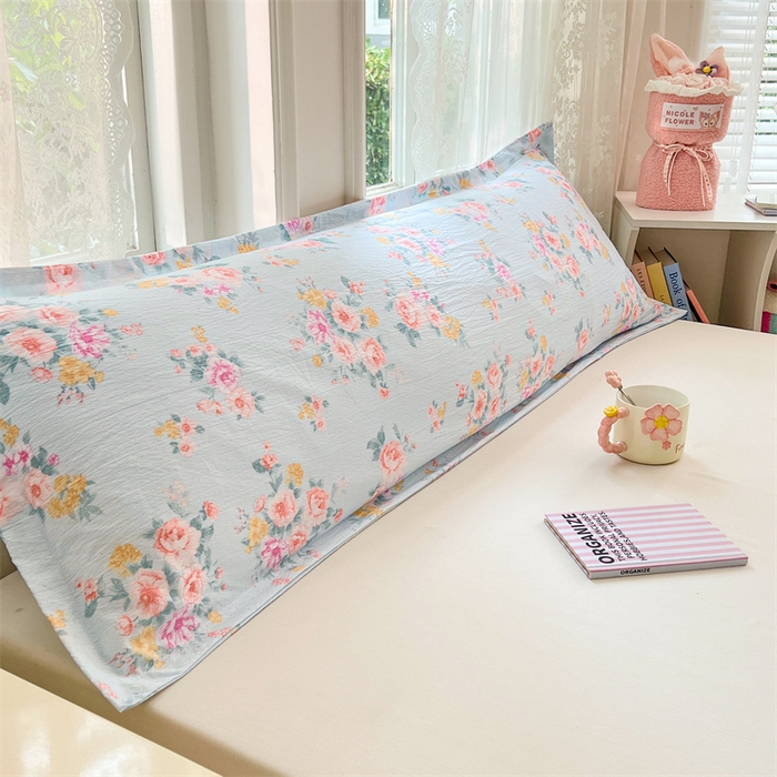 91家纺网 家纺一手货源 找家纺 （总）梦舒羽 2025新款云感双层纱印花双人枕套情侣1.5m枕芯套1.8床枕头