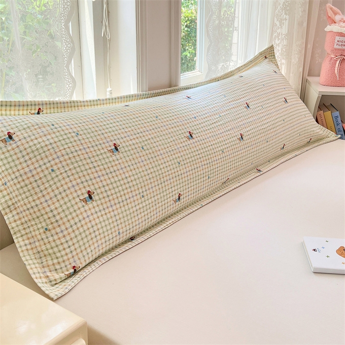 91家纺网 家纺一手货源 找家纺 （总）梦舒羽 2025新款云感双层纱印花双人枕套情侣1.5m枕芯套1.8床枕头