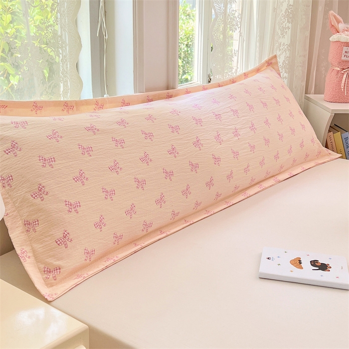 91家纺网 家纺一手货源 找家纺 （总）梦舒羽 2025新款云感双层纱印花双人枕套情侣1.5m枕芯套1.8床枕头