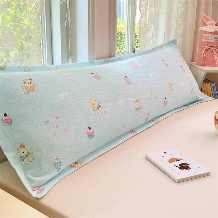 91家纺网 家纺一手货源 找家纺 （总）梦舒羽 2025新款云感双层纱印花双人枕套情侣1.5m枕芯套1.8床枕头