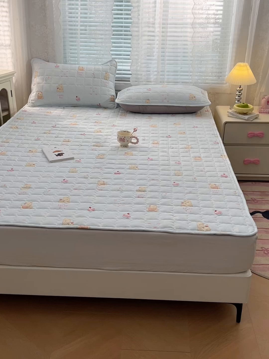 91家纺网 家纺一手货源 找家纺 圣比熊 2025新款云感双层纱夹棉枕套宿舍单人枕芯套一对装加厚枕头套 甜心小狗