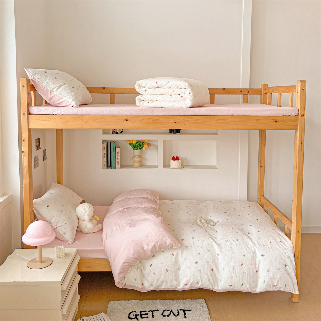 91家纺网 家纺一手货源 找家纺 （总）名兮家居 2025新款皱皱棉学生床宿舍上下铺三件套六件套