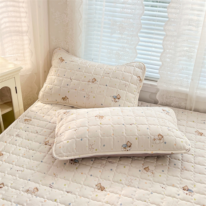 91家纺网 家纺一手货源 找家纺 （总）梦舒羽 2025新款云感双层纱夹棉枕套宿舍单人枕芯套一对装加厚枕头套