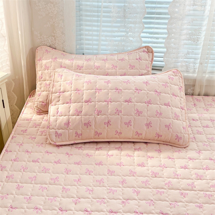 91家纺网 家纺一手货源 找家纺 梦舒羽 2025新款云感双层纱夹棉枕套宿舍单人枕芯套一对装加厚枕头套 少女物语