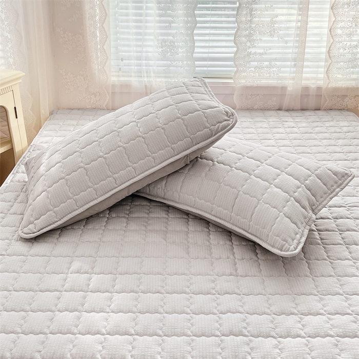 91家纺网 家纺一手货源 找家纺 梦舒羽 2025新款云感双层纱夹棉枕套宿舍单人枕芯套一对装加厚枕头套 梦境灰