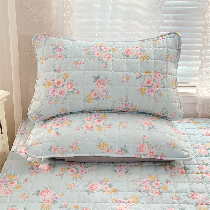 91家纺网 家纺一手货源 找家纺 梦舒羽 2025新款云感双层纱夹棉枕套宿舍单人枕芯套一对装加厚枕头套 繁花入梦