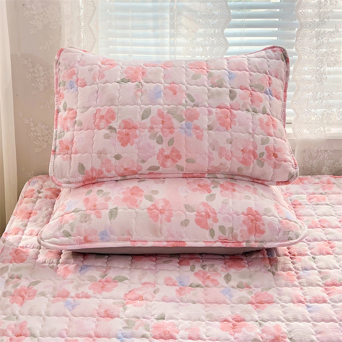 91家纺网 家纺一手货源 找家纺 梦舒羽 2025新款云感双层纱夹棉枕套宿舍单人枕芯套一对装加厚枕头套 倾城之恋