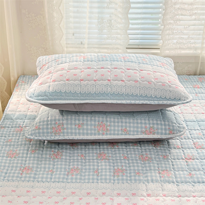 91家纺网 家纺一手货源 找家纺 梦舒羽 2025新款云感双层纱夹棉枕套宿舍单人枕芯套一对装加厚枕头套 浮生若梦