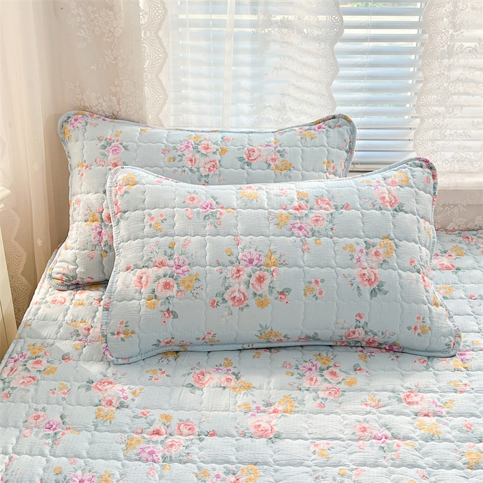 91家纺网 家纺一手货源 找家纺 梦舒羽 2025新款云感双层纱夹棉枕套宿舍单人枕芯套一对装加厚枕头套 繁花入梦