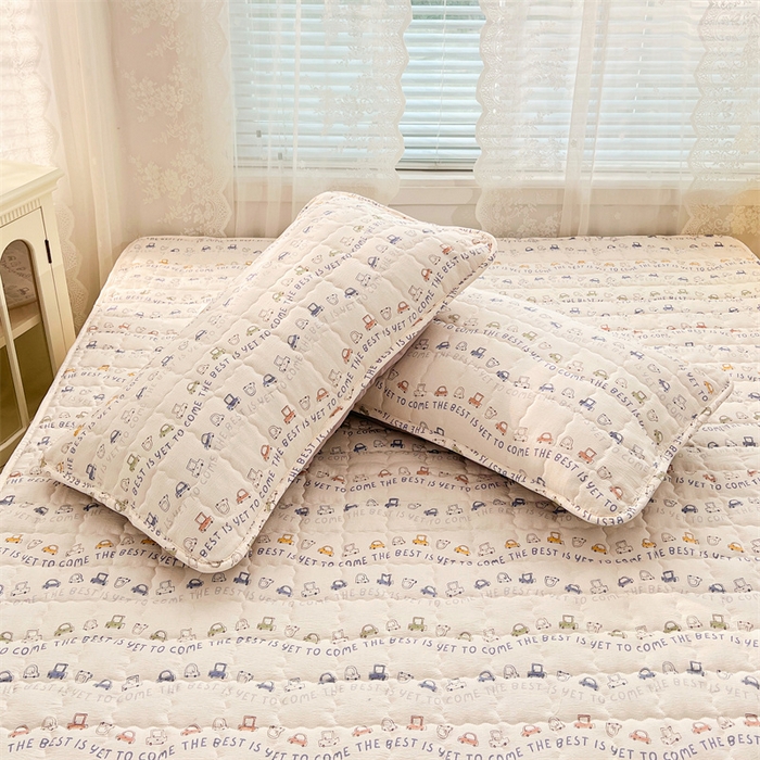 91家纺网 家纺一手货源 找家纺 梦舒羽 2025新款云感双层纱夹棉枕套宿舍单人枕芯套一对装加厚枕头套 汽车世界