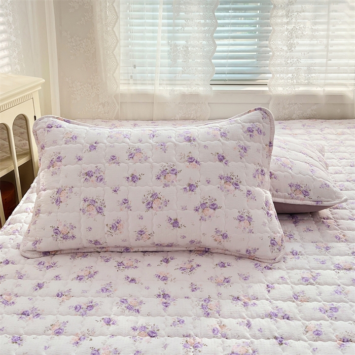 91家纺网 家纺一手货源 找家纺 梦舒羽 2025新款云感双层纱夹棉枕套宿舍单人枕芯套一对装加厚枕头套 紫薇花园