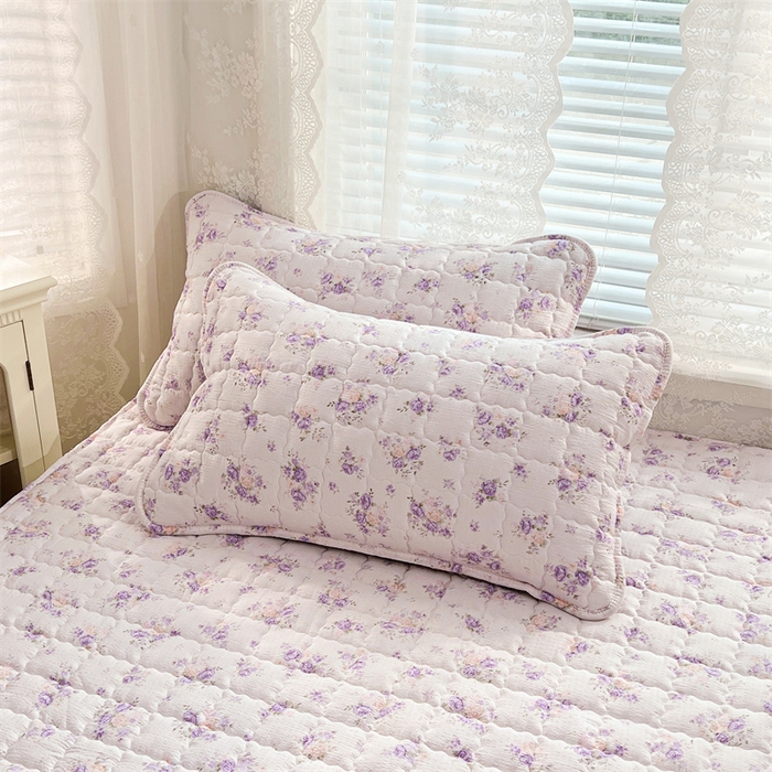 91家纺网 家纺一手货源 找家纺 梦舒羽 2025新款云感双层纱夹棉枕套宿舍单人枕芯套一对装加厚枕头套 紫薇花园