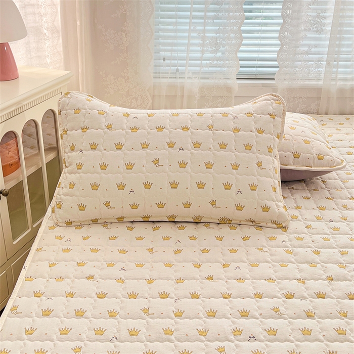 91家纺网 家纺一手货源 找家纺 梦舒羽 2025新款云感双层纱夹棉枕套宿舍单人枕芯套一对装加厚枕头套 小皇冠