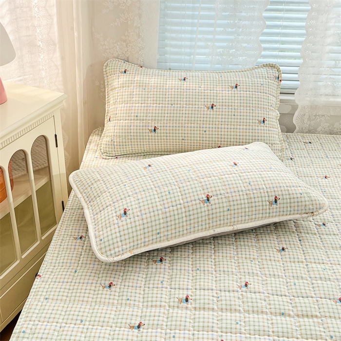 91家纺网 家纺一手货源 找家纺 梦舒羽 2025新款云感双层纱夹棉枕套宿舍单人枕芯套一对装加厚枕头套 快乐逐梦