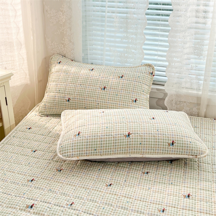 梦舒羽 2025新款云感双层纱夹棉枕套宿舍单人枕芯套一对装加厚枕头套 快乐逐梦