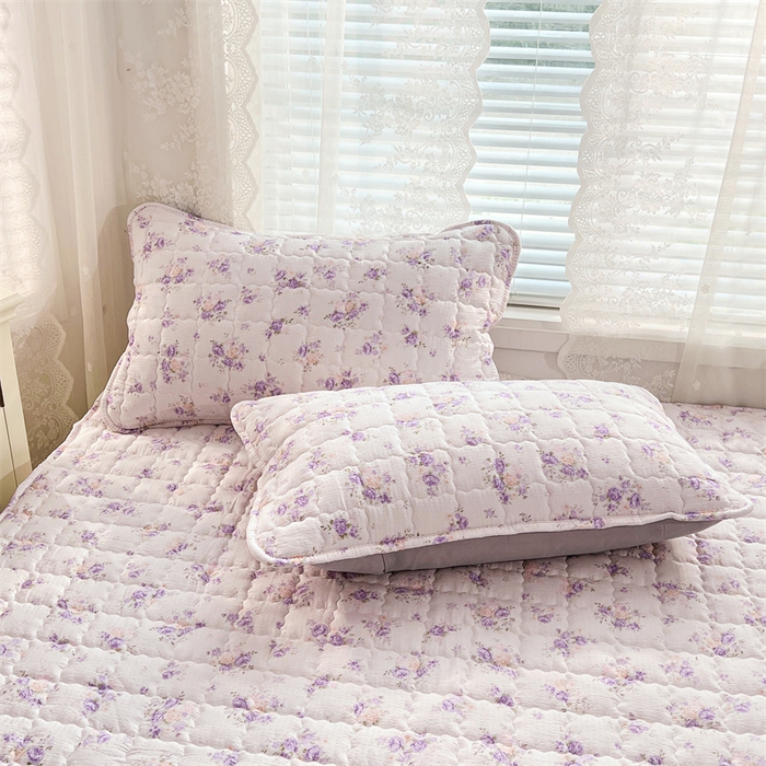 梦舒羽 2025新款云感双层纱夹棉枕套宿舍单人枕芯套一对装加厚枕头套 紫薇花园