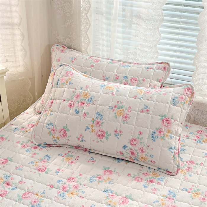 91家纺网 家纺一手货源 找家纺 梦舒羽 2025新款云感双层纱夹棉枕套宿舍单人枕芯套一对装加厚枕头套 朝花夕拾