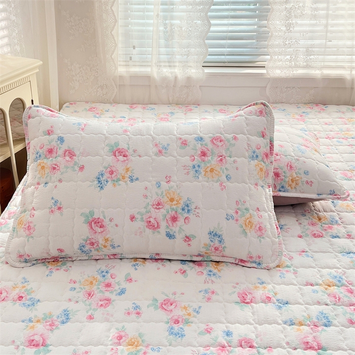 91家纺网 家纺一手货源 找家纺 梦舒羽 2025新款云感双层纱夹棉枕套宿舍单人枕芯套一对装加厚枕头套 朝花夕拾