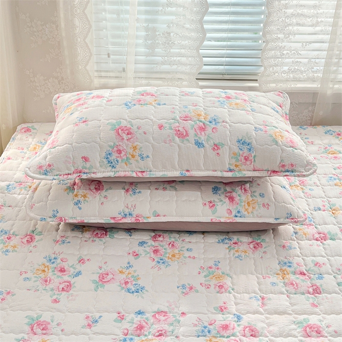 91家纺网 家纺一手货源 找家纺 梦舒羽 2025新款云感双层纱夹棉枕套宿舍单人枕芯套一对装加厚枕头套 朝花夕拾