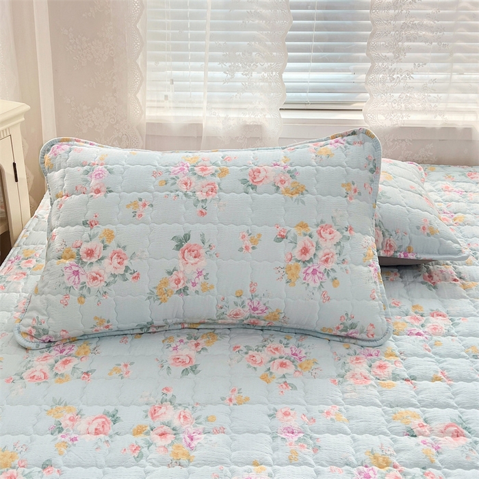 91家纺网 家纺一手货源 找家纺 梦舒羽 2025新款云感双层纱夹棉枕套宿舍单人枕芯套一对装加厚枕头套 繁花入梦