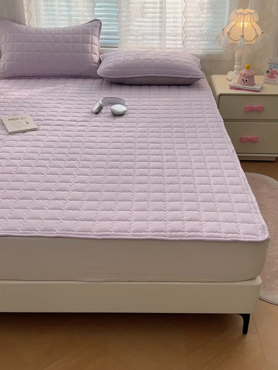 91家纺网 家纺一手货源 找家纺 梦舒羽 2025新款云感双层纱夹棉枕套宿舍单人枕芯套一对装加厚枕头套 暮山紫