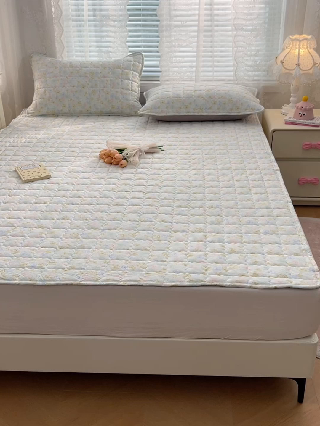 91家纺网 家纺一手货源 找家纺 梦舒羽 2025新款云感双层纱夹棉枕套宿舍单人枕芯套一对装加厚枕头套 春日初见