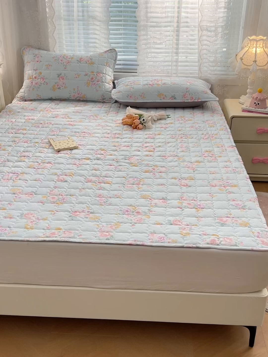 91家纺网 家纺一手货源 找家纺 梦舒羽 2025新款云感双层纱夹棉枕套宿舍单人枕芯套一对装加厚枕头套 繁花入梦