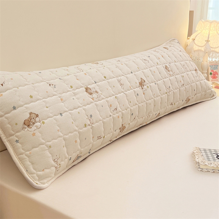 91家纺网 家纺一手货源 找家纺 （总）梦舒羽 2025新款云感双层纱夹棉双人枕套情侣1.5m枕芯套1.8床加厚枕头套