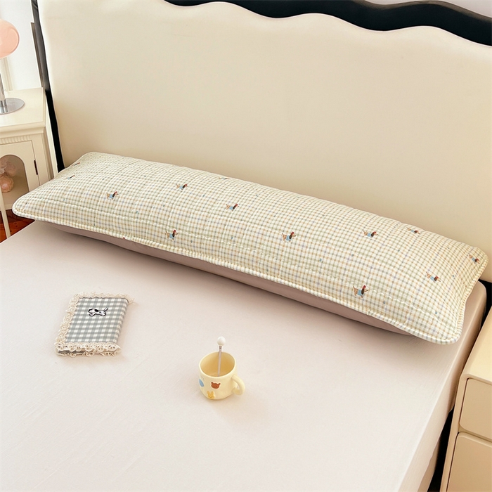 91家纺网 家纺一手货源 找家纺 梦舒羽 2025新款云感双层纱夹棉双人枕套情侣1.5m枕芯套1.8床加厚枕头套 快乐逐梦