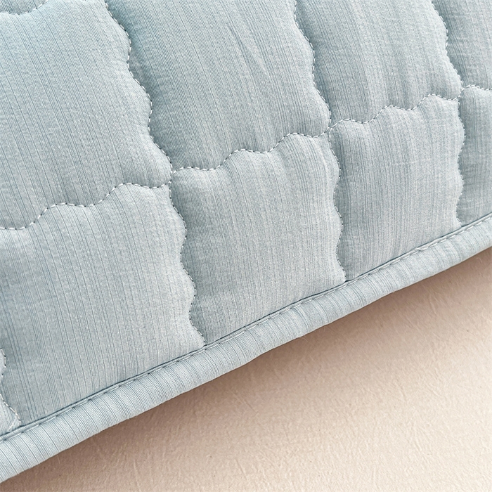 91家纺网 家纺一手货源 找家纺 梦舒羽 2025新款云感双层纱夹棉双人枕套情侣1.5m枕芯套1.8床加厚枕头套 夏日蓝