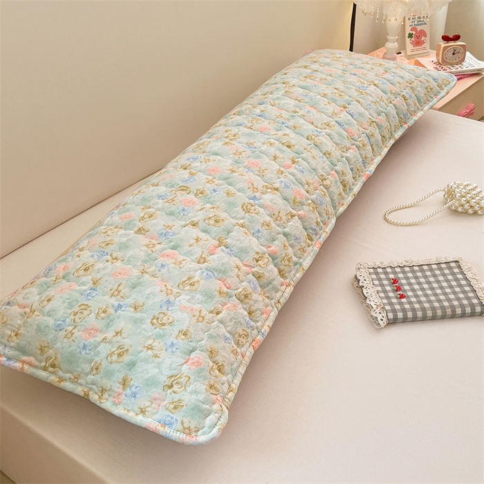 91家纺网 家纺一手货源 找家纺 梦舒羽 2025新款云感双层纱夹棉双人枕套情侣1.5m枕芯套1.8床加厚枕头套 春日初见