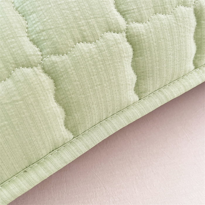 91家纺网 家纺一手货源 找家纺 梦舒羽 2025新款云感双层纱夹棉双人枕套情侣1.5m枕芯套1.8床加厚枕头套 抹茶绿