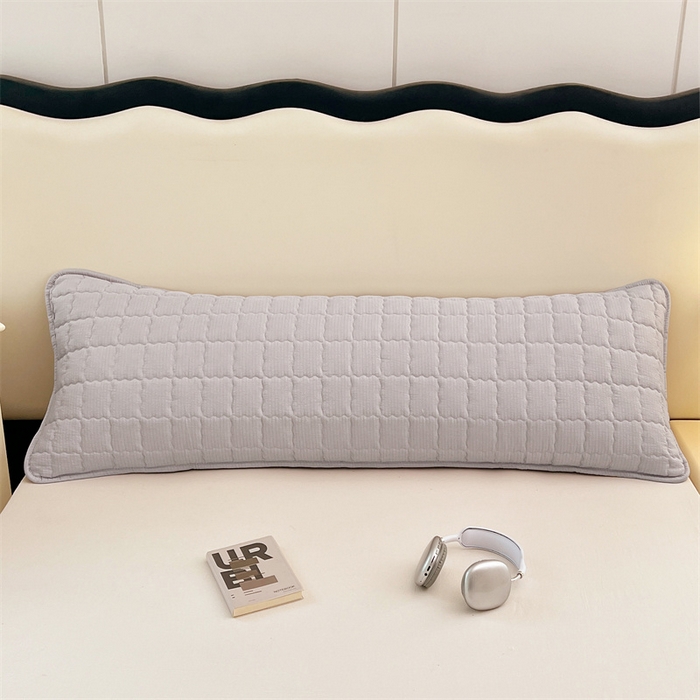 91家纺网 家纺一手货源 找家纺 梦舒羽 2025新款云感双层纱夹棉双人枕套情侣1.5m枕芯套1.8床加厚枕头套 梦境灰