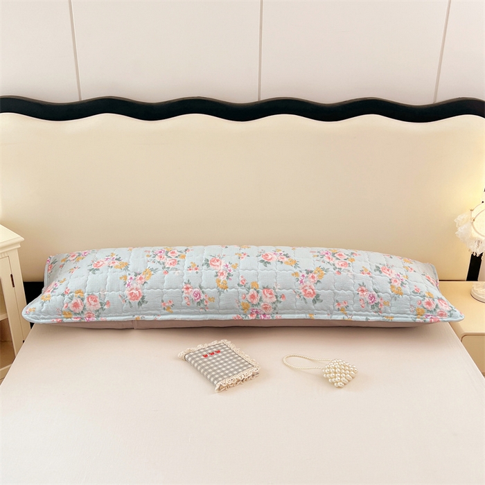 91家纺网 家纺一手货源 找家纺 梦舒羽 2025新款云感双层纱夹棉双人枕套情侣1.5m枕芯套1.8床加厚枕头套 繁花入梦