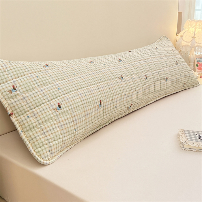 梦舒羽 2025新款云感双层纱夹棉双人枕套情侣1.5m枕芯套1.8床加厚枕头套 快乐逐梦