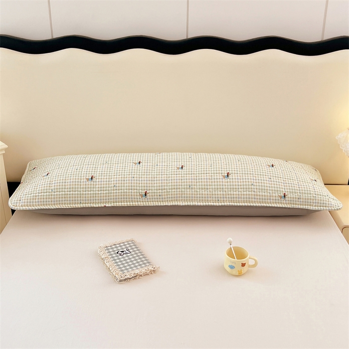 91家纺网 家纺一手货源 找家纺 梦舒羽 2025新款云感双层纱夹棉双人枕套情侣1.5m枕芯套1.8床加厚枕头套 快乐逐梦