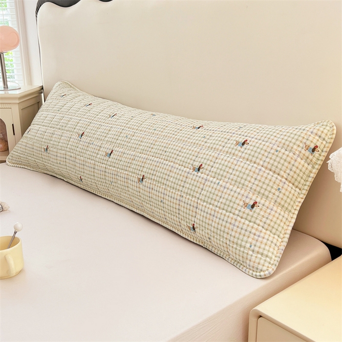 91家纺网 家纺一手货源 找家纺 梦舒羽 2025新款云感双层纱夹棉双人枕套情侣1.5m枕芯套1.8床加厚枕头套 快乐逐梦