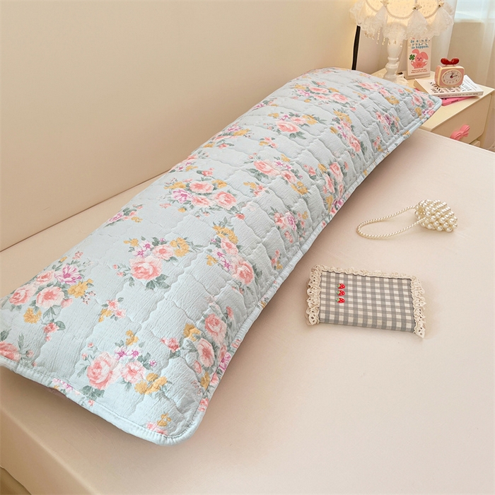 91家纺网 家纺一手货源 找家纺 梦舒羽 2025新款云感双层纱夹棉双人枕套情侣1.5m枕芯套1.8床加厚枕头套 繁花入梦