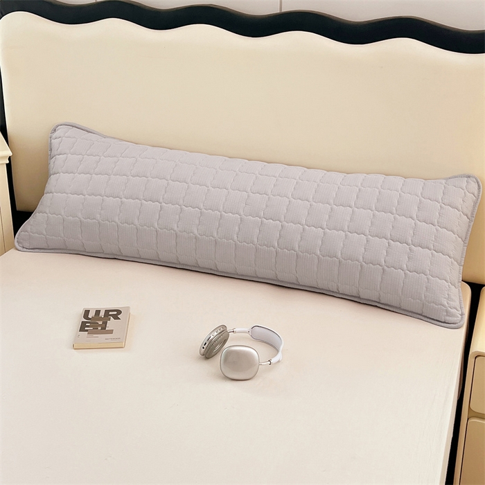 91家纺网 家纺一手货源 找家纺 梦舒羽 2025新款云感双层纱夹棉双人枕套情侣1.5m枕芯套1.8床加厚枕头套 梦境灰