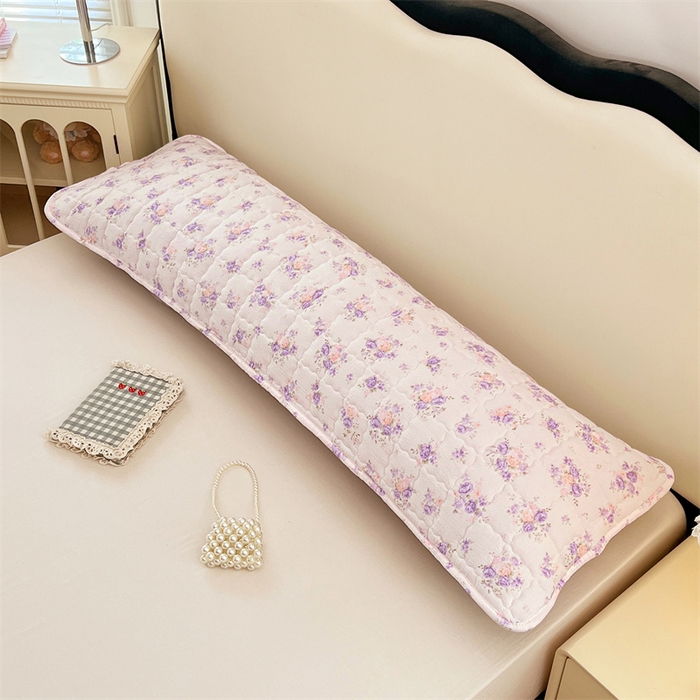 91家纺网 家纺一手货源 找家纺 梦舒羽 2025新款云感双层纱夹棉双人枕套情侣1.5m枕芯套1.8床加厚枕头套 紫薇花园