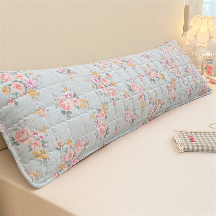 梦舒羽 2025新款云感双层纱夹棉双人枕套情侣1.5m枕芯套1.8床加厚枕头套 繁花入梦