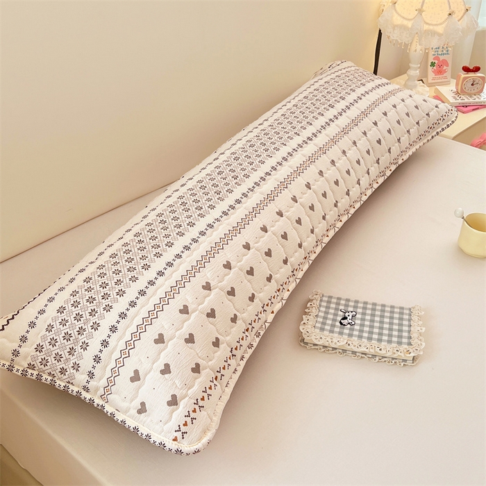 91家纺网 家纺一手货源 找家纺 梦舒羽 2025新款云感双层纱夹棉双人枕套情侣1.5m枕芯套1.8床加厚枕头套 遇见浪漫