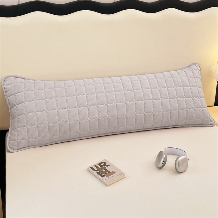 91家纺网 家纺一手货源 找家纺 梦舒羽 2025新款云感双层纱夹棉双人枕套情侣1.5m枕芯套1.8床加厚枕头套 梦境灰