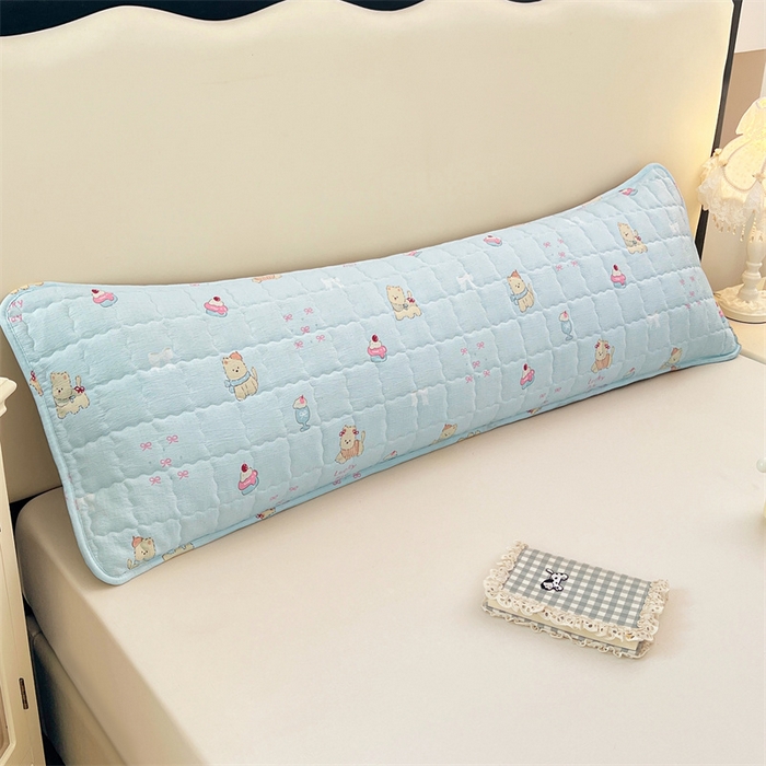 91家纺网 家纺一手货源 找家纺 梦舒羽 2025新款云感双层纱夹棉双人枕套情侣1.5m枕芯套1.8床加厚枕头套 甜心小狗